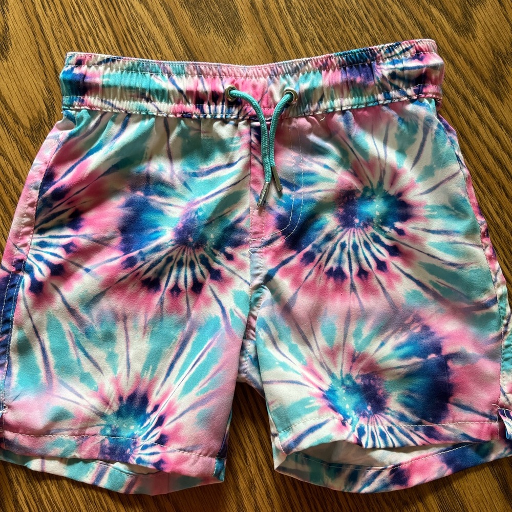 Colorful Tie-Dye Size 5 Swim Trunks